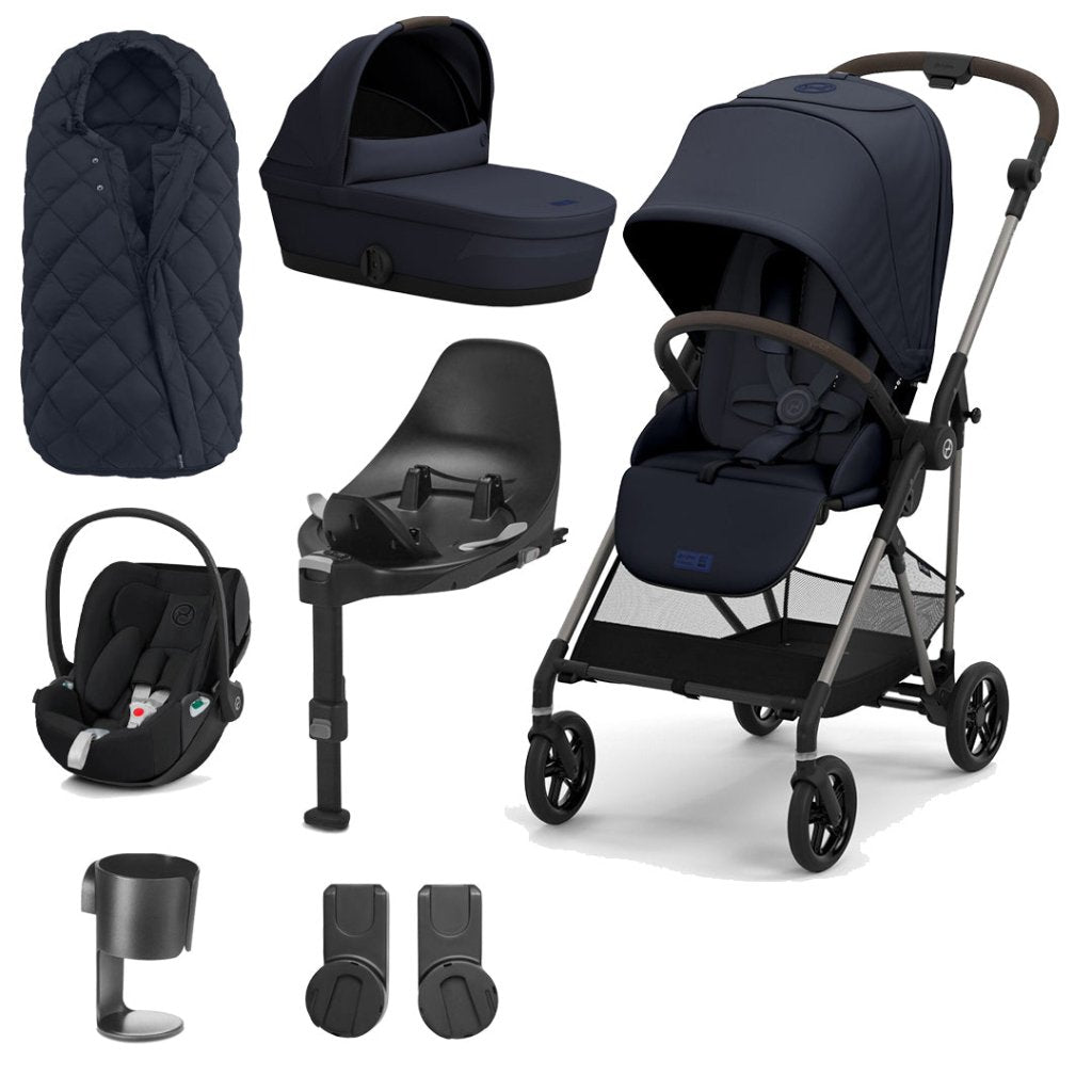 Bambinista-CYBEX-Travel-Cybex Melio Travel System (7 Piece) Luxury Bundle With CLOUD Z2 I-SIZE - Ocean Blue (2023 New Generation)