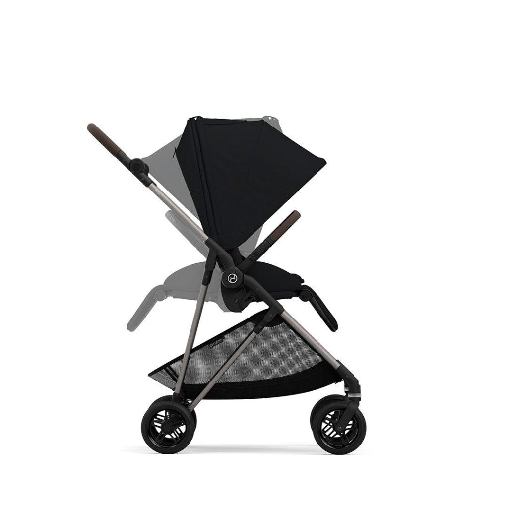 Bambinista-CYBEX-Travel-Cybex Melio Travel System Comfort Bundle with ATON B2 I-SIZE and Gold Footmuff - Moon Black