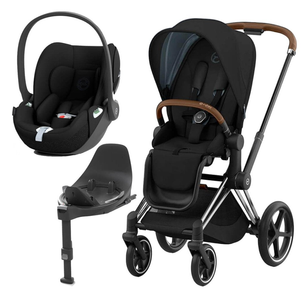 Bambinista-CYBEX-Travel-CYBEX Priam Conscious Collection Travel System with Cloud T and Base - Onyx Black (New Generation 2023)