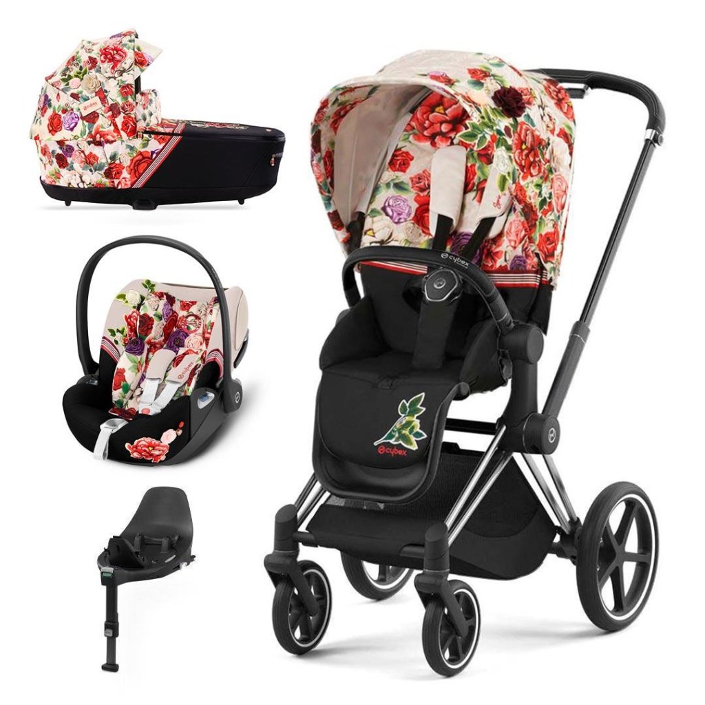 Bambinista-CYBEX-Travel-CYBEX Priam Travel System Spring Blossom - Light (2022 New Generation)