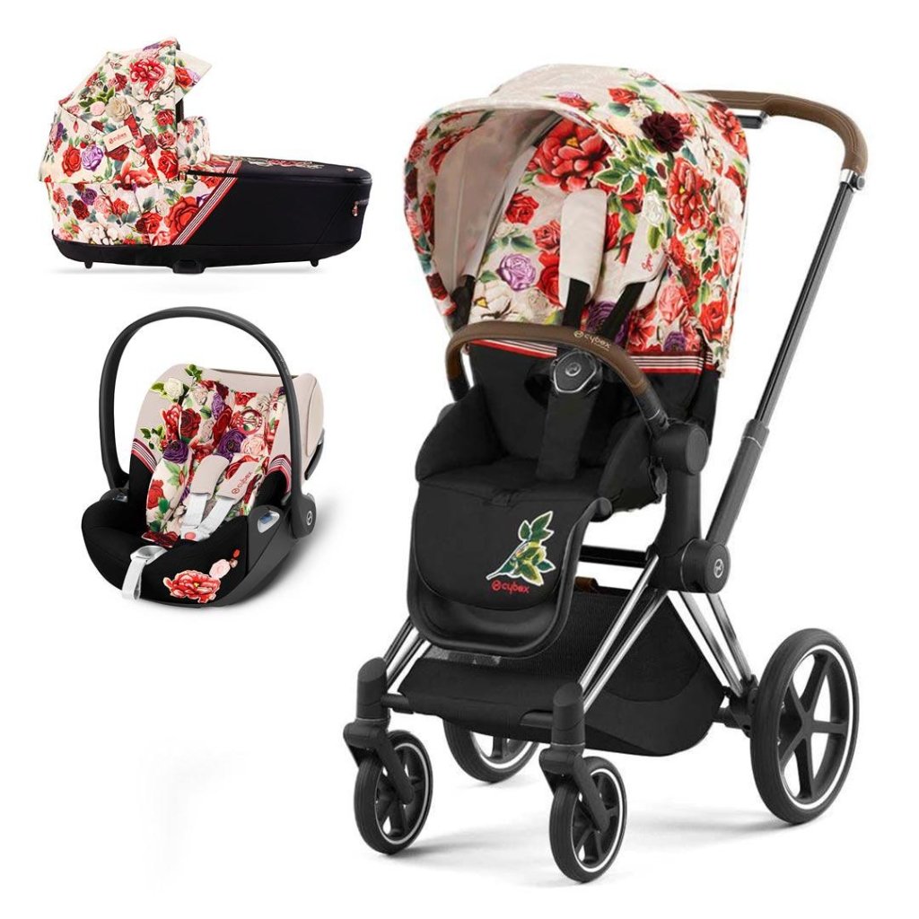 Bambinista-CYBEX-Travel-CYBEX Priam Travel System Spring Blossom - Light (2022 New Generation)