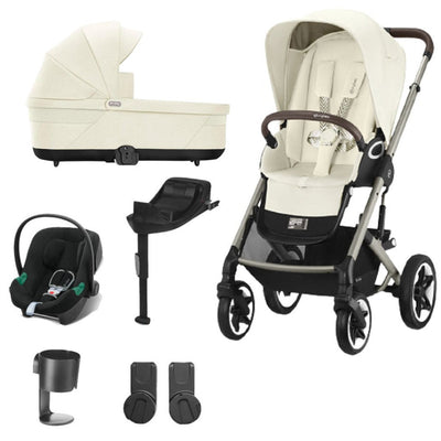 Bambinista-CYBEX-Travel-CYBEX Talos (7 Piece) Comfort Travel System with ATON B2 - Seashell Beige