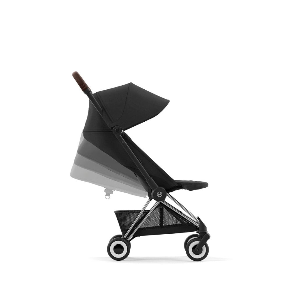 Bambinista-CYBEX-Travel-NEW CYBEX COYA Ultra-compact Pushchair with Chrome Dark Brown Frame - Sepia Black