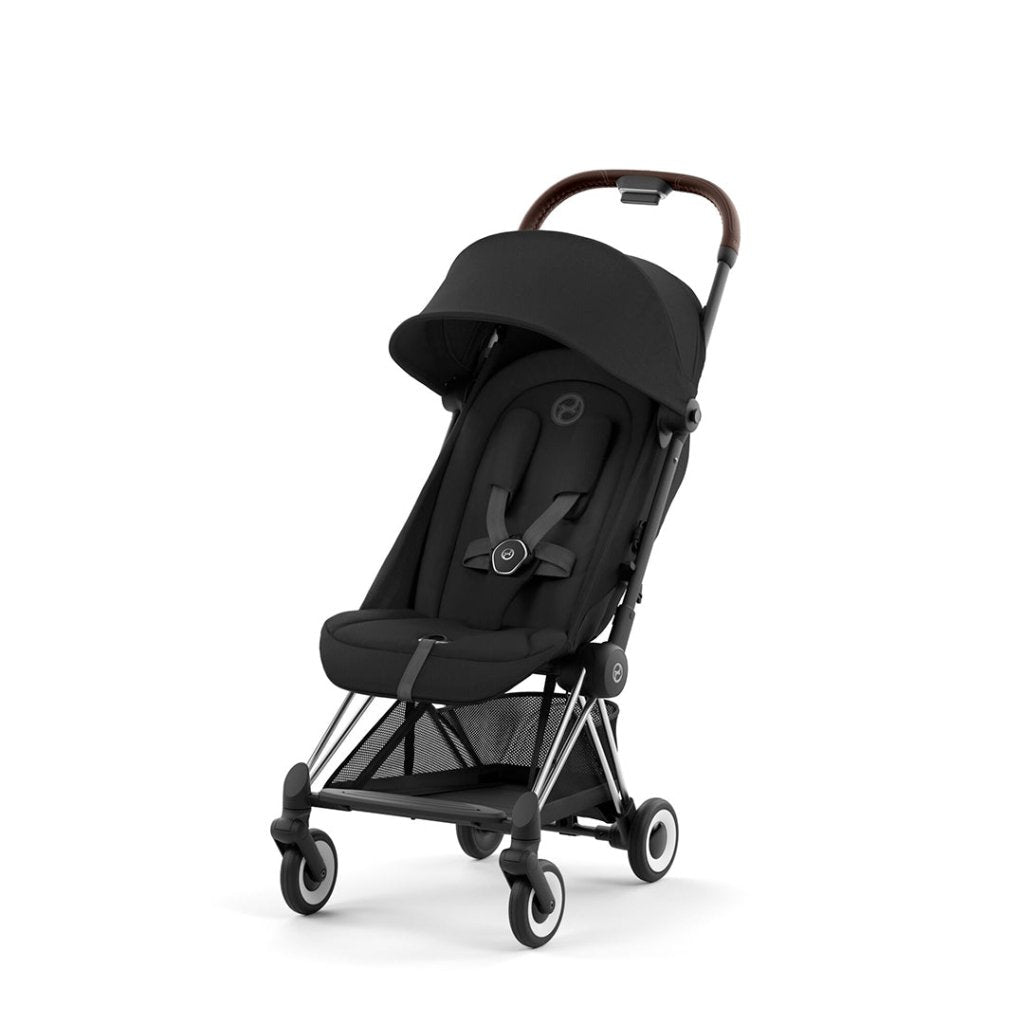 Bambinista-CYBEX-Travel-NEW CYBEX COYA Ultra-compact Pushchair with Chrome Dark Brown Frame - Sepia Black