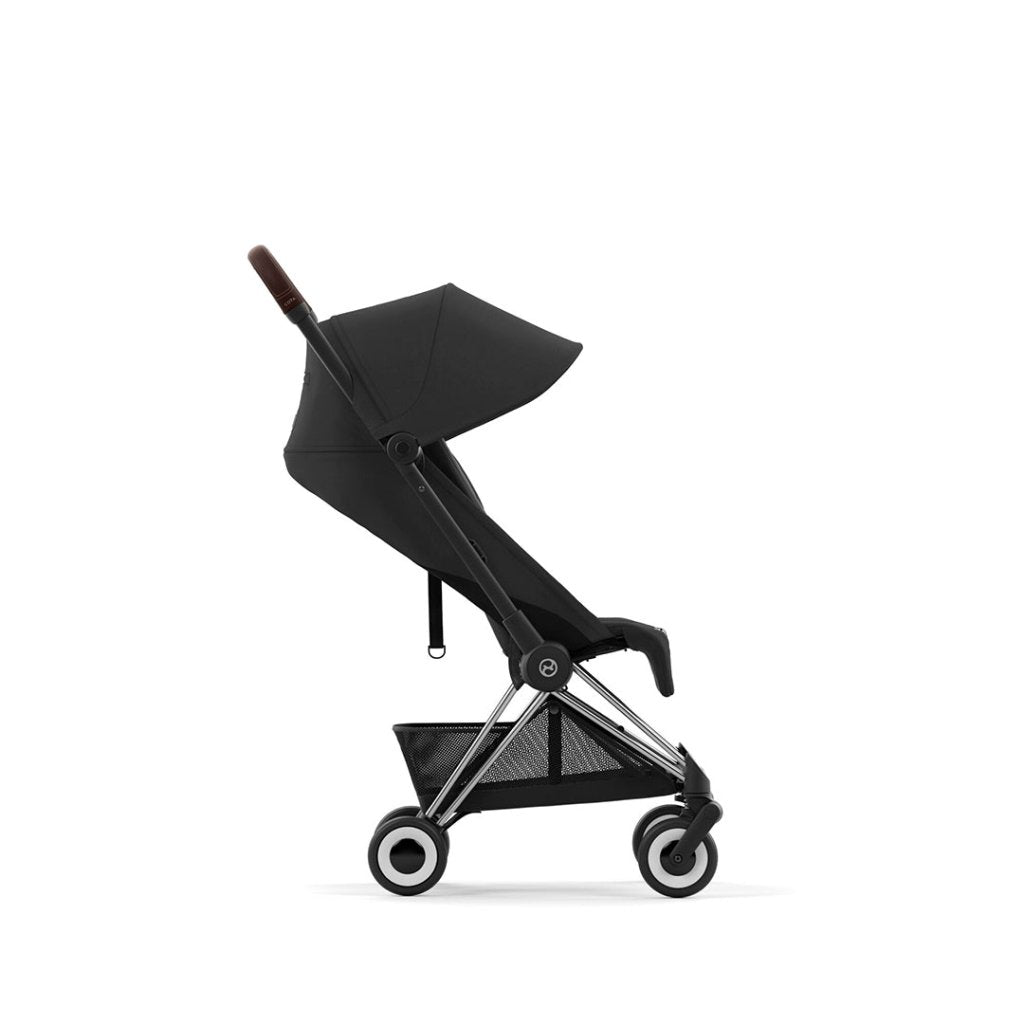 Bambinista-CYBEX-Travel-NEW CYBEX COYA Ultra-compact Pushchair with Chrome Dark Brown Frame - Sepia Black