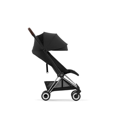 Bambinista-CYBEX-Travel-NEW CYBEX COYA Ultra-compact Pushchair with Chrome Dark Brown Frame - Sepia Black