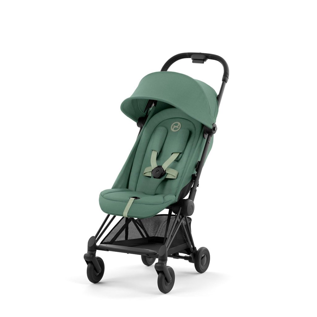 CYBEX COYA Ultra-compact Pushchair with Matt Black Frame - Leaf
