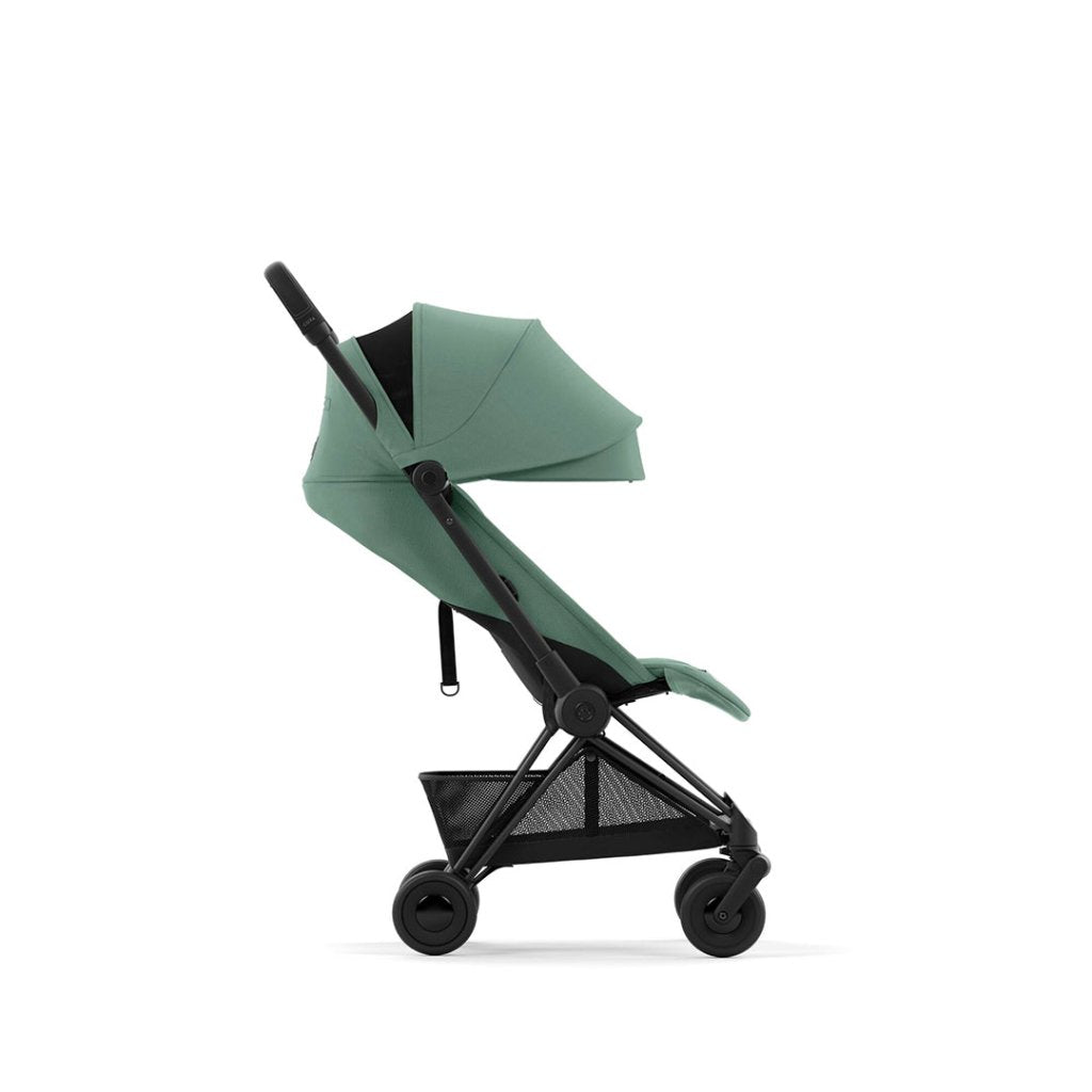 Bambinista-CYBEX-Travel-NEW CYBEX COYA Ultra-compact Pushchair with Matt Black Frame - Leaf Green