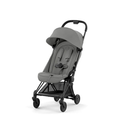 Bambinista-CYBEX-Travel-NEW CYBEX COYA Ultra-compact Pushchair with Matt Black Frame - Mirage Grey