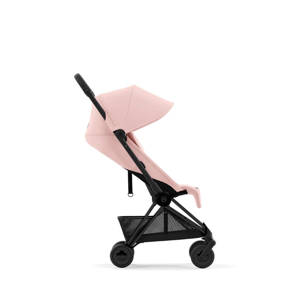 Bambinista-CYBEX-Travel-NEW CYBEX COYA Ultra-compact Pushchair with Matt Black Frame - Peach Pink