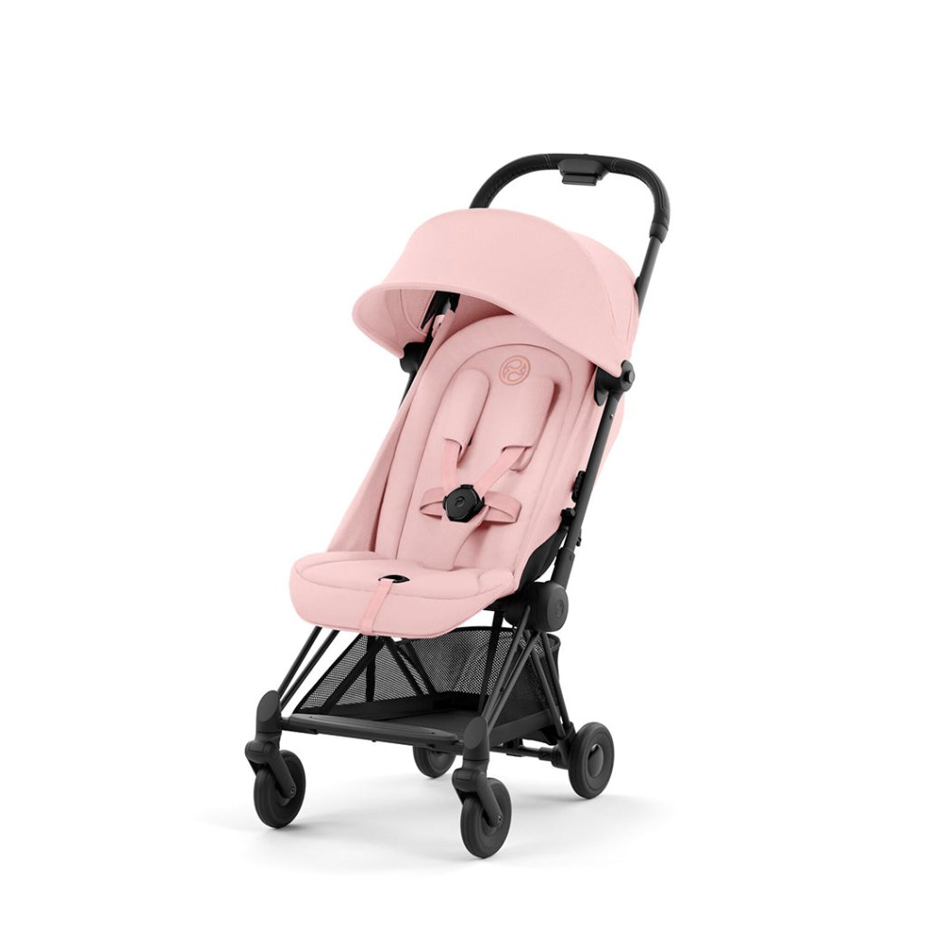 Bambinista-CYBEX-Travel-NEW CYBEX COYA Ultra-compact Pushchair with Matt Black Frame - Peach Pink