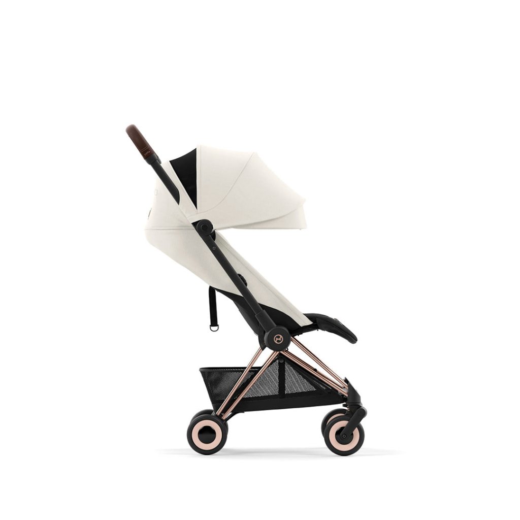 Bambinista-CYBEX-Travel-NEW CYBEX COYA Ultra-compact Pushchair with Rosegold Frame - Off White