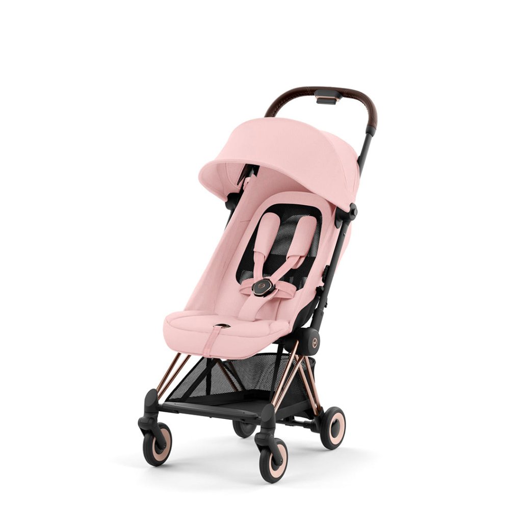 Bambinista-CYBEX-Travel-NEW CYBEX COYA Ultra-compact Pushchair with Rosegold Frame - Peach Pink