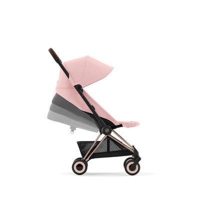 Bambinista-CYBEX-Travel-NEW CYBEX COYA Ultra-compact Pushchair with Rosegold Frame - Peach Pink