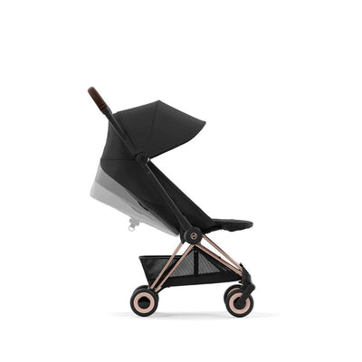 Bambinista-CYBEX-Travel-NEW CYBEX COYA Ultra-compact Pushchair with Rosegold Frame - Sepia Black