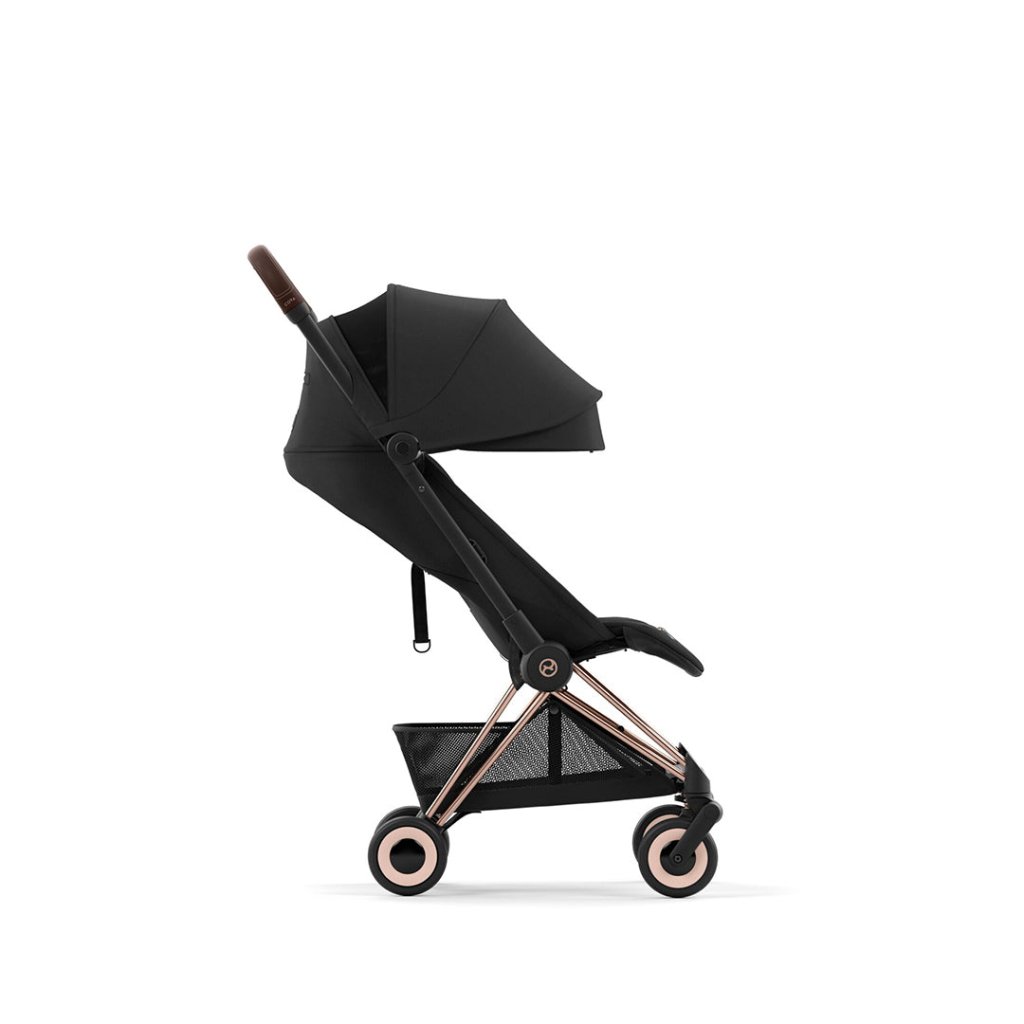 Bambinista-CYBEX-Travel-NEW CYBEX COYA Ultra-compact Pushchair with Rosegold Frame - Sepia Black