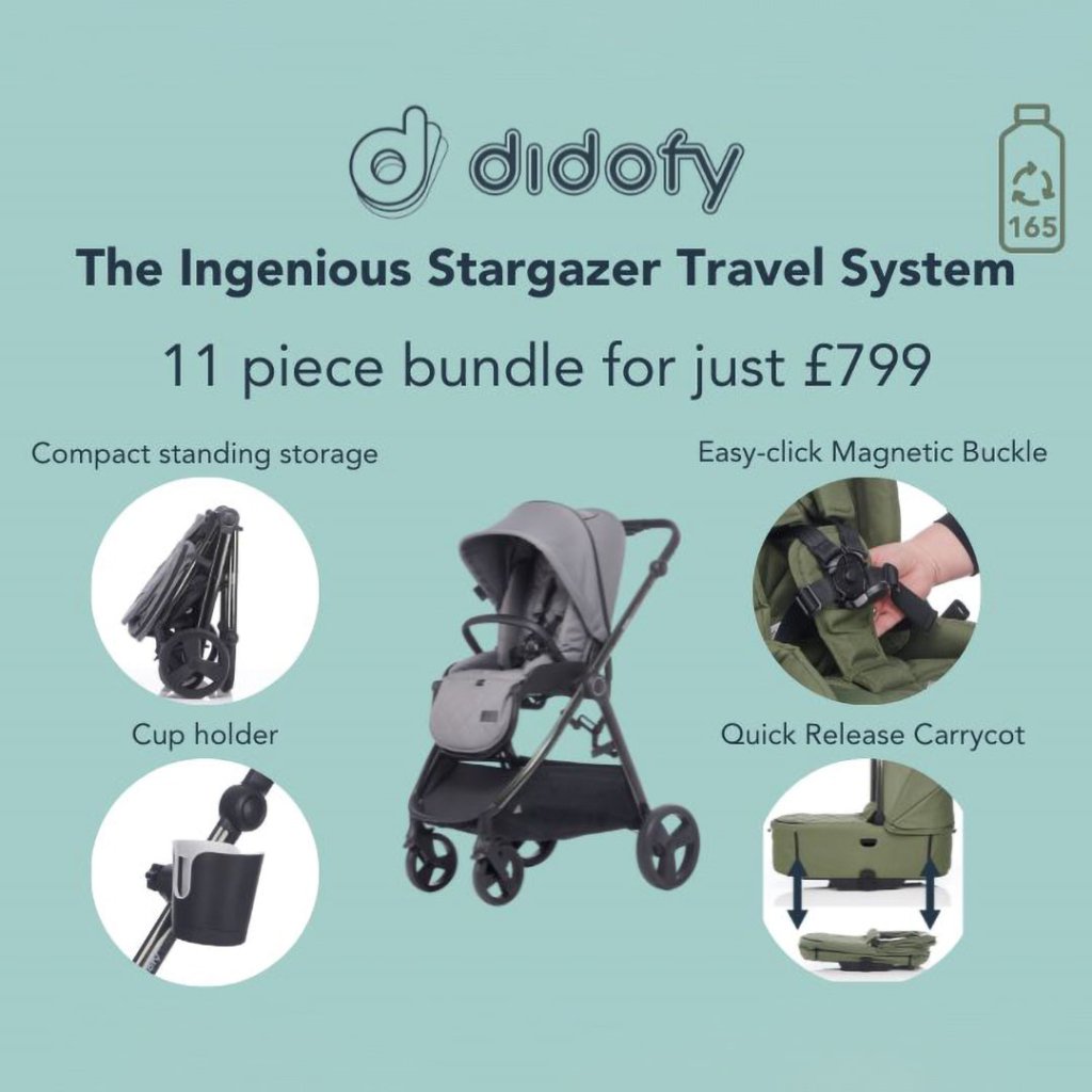 Bambinista-DIDOFY-Travel-DIDOFY Stargazer 11-piece Travel System Bundles - Grey