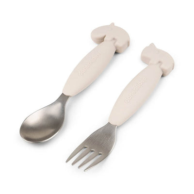 Bambinista-DONE BY DEER-Tableware-DONE BY DEER Easy-grip Spoon And Fork Set Deer Frie