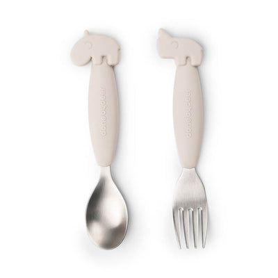 Bambinista-DONE BY DEER-Tableware-DONE BY DEER Easy-grip Spoon And Fork Set Deer Frie