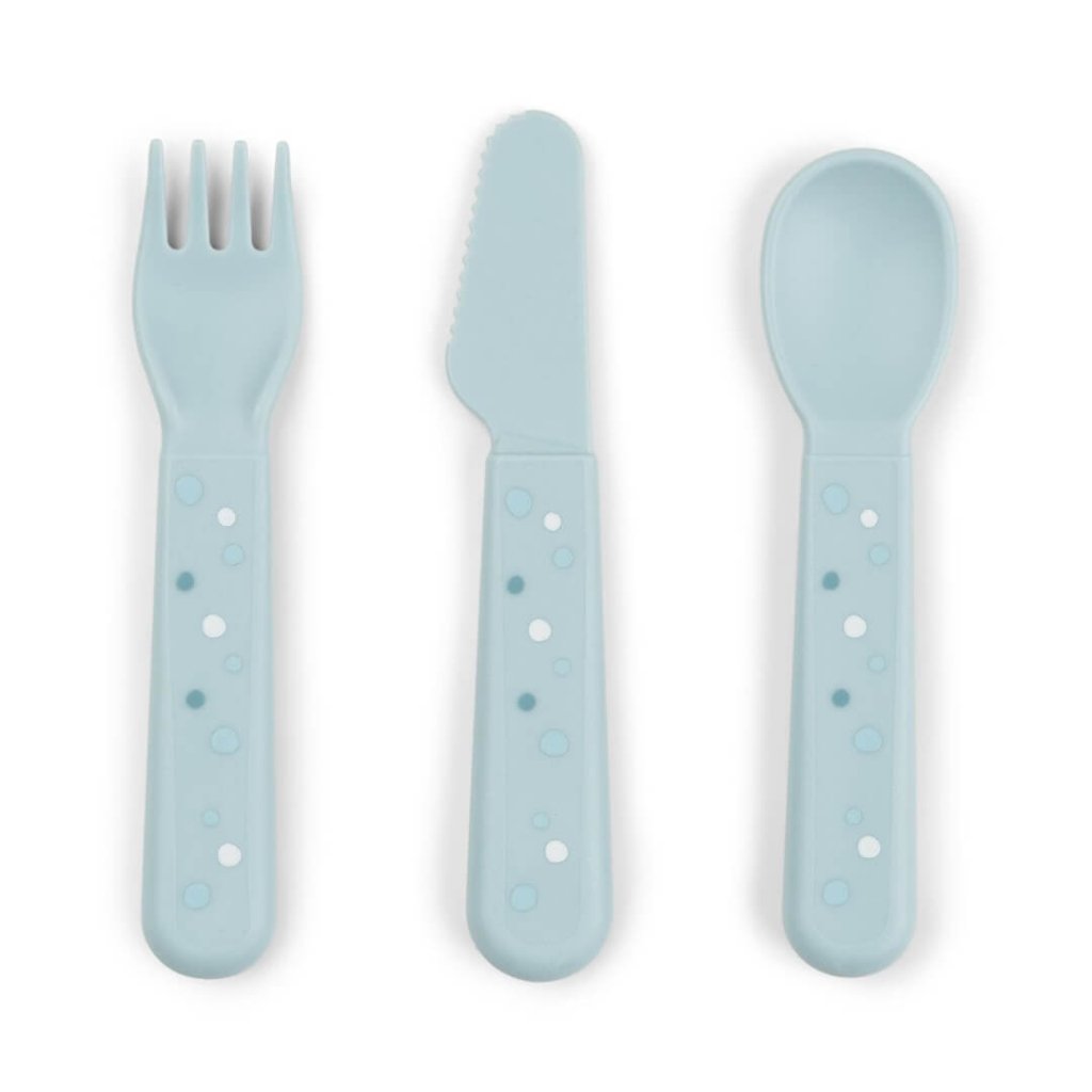 Bambinista-DONE BY DEER-Tableware-DONE BY DEER Foodie Cutlery Set Happy Dots - Blue