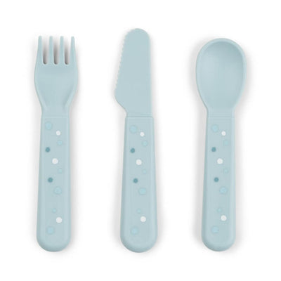 Bambinista-DONE BY DEER-Tableware-DONE BY DEER Foodie Cutlery Set Happy Dots - Blue