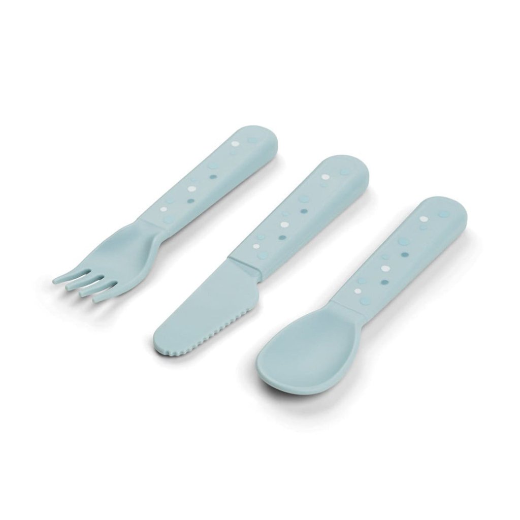 Bambinista-DONE BY DEER-Tableware-DONE BY DEER Foodie Cutlery Set Happy Dots - Blue