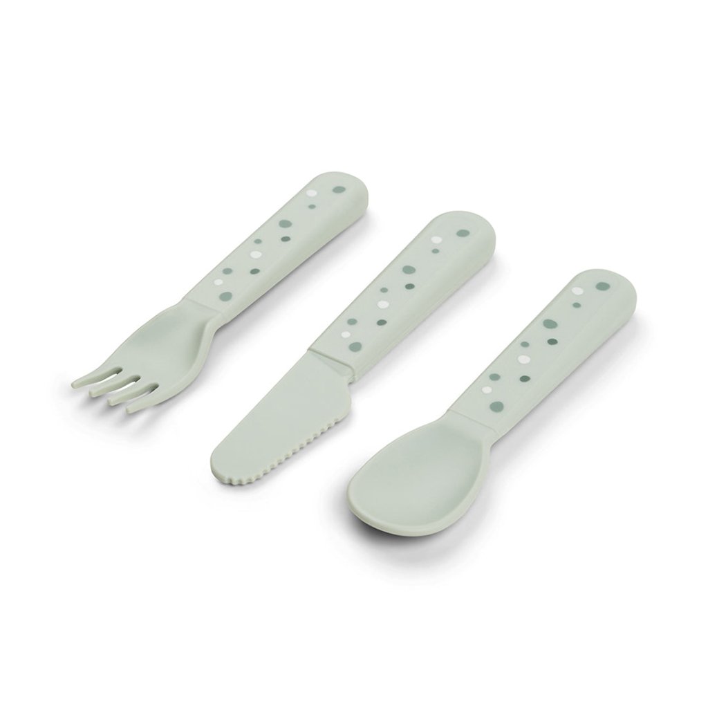 Bambinista-DONE BY DEER-Tableware-DONE BY DEER Foodie Cutlery Set Happy Dots - Green