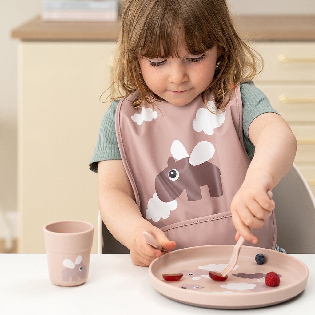 Bambinista-DONE BY DEER-Tableware-DONE BY DEER Foodie Plate Happy Clouds - Powder