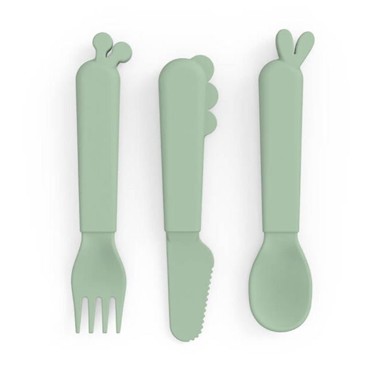 Bambinista-DONE BY DEER-Tableware-Done By Deer Kiddish Cutlery Set Deer Friends - Green