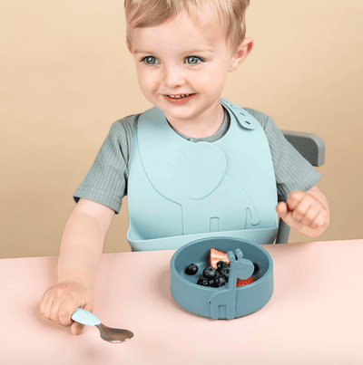 Bambinista-DONE BY DEER-Tableware-Done By Deer Peekaboo First Meal Set Deer Friends Blue