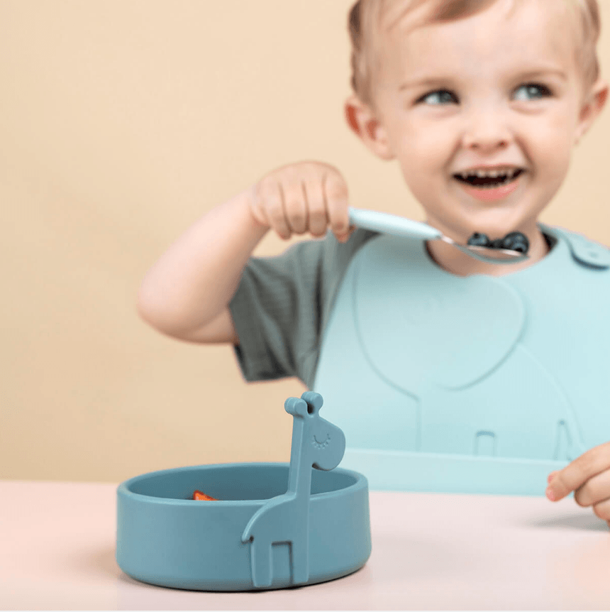 Bambinista-DONE BY DEER-Tableware-Done By Deer Peekaboo First Meal Set Deer Friends Blue