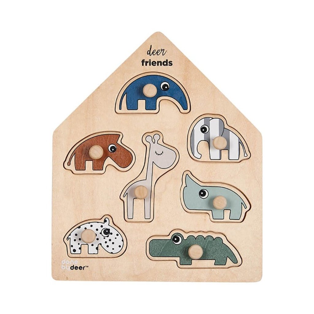 Bambinista-DONE BY DEER-Toys-Done By Deer Peg Puzzle Deer Friends Colour Mix