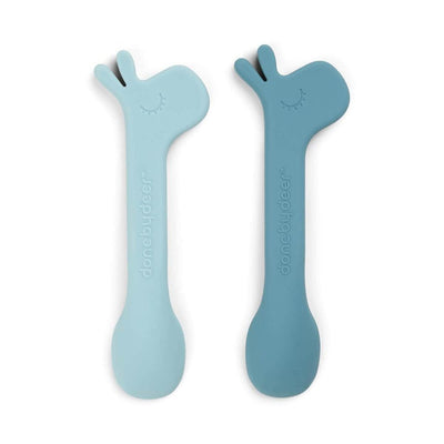Bambinista-DONE BY DEER-Tableware-DONE BY DEER Silicone Spoon 2-pack Lalee - Blue