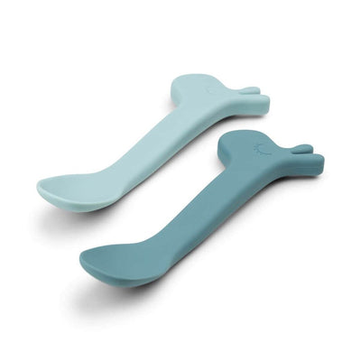 Bambinista-DONE BY DEER-Tableware-DONE BY DEER Silicone Spoon 2-pack Lalee - Blue