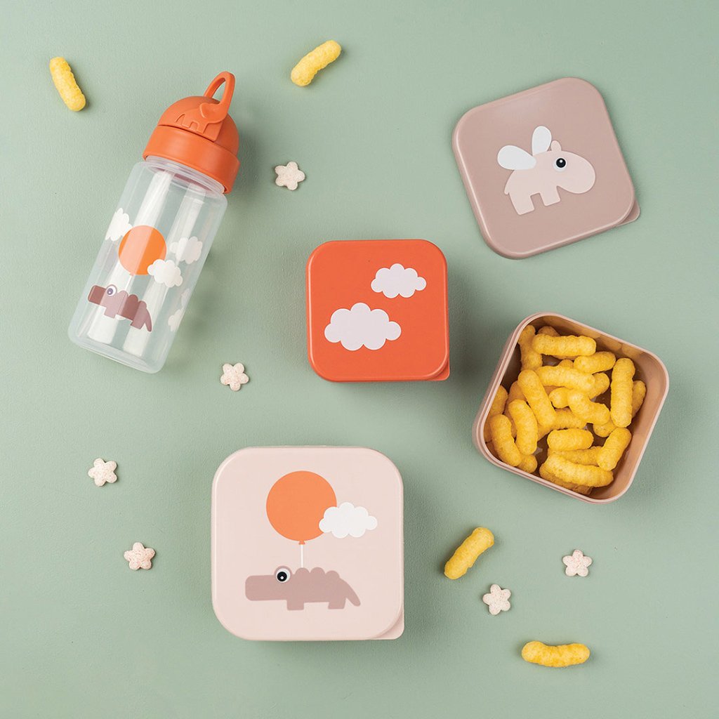 Bambinista-DONE BY DEER-Tableware-DONE BY DEER Snack Box Set 3 Pcs Happy Clouds Powder