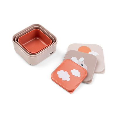 Bambinista-DONE BY DEER-Tableware-DONE BY DEER Snack Box Set 3 Pcs Happy Clouds Powder