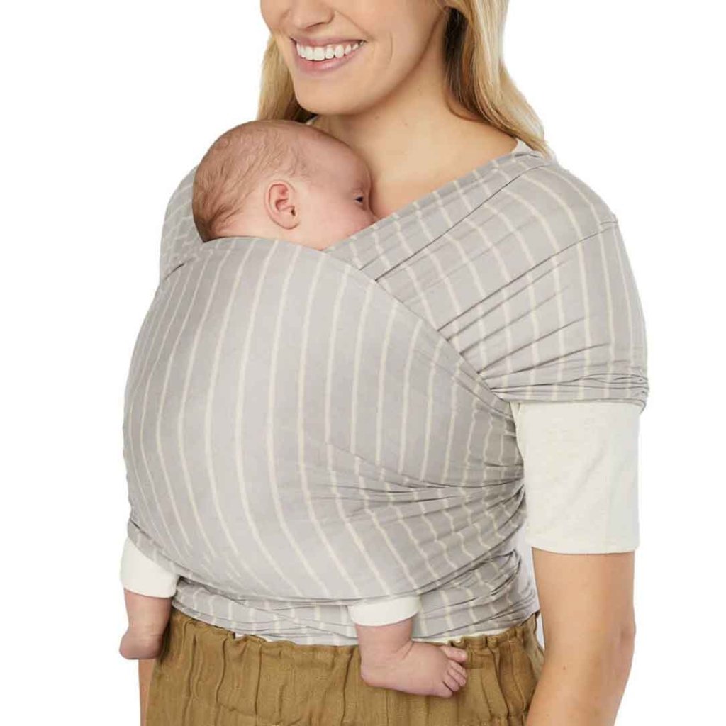 Bambinista-ERGOBABY-Carriers-ERGOBABY Aura Wrap Sustainable Knit- Grey Stripes