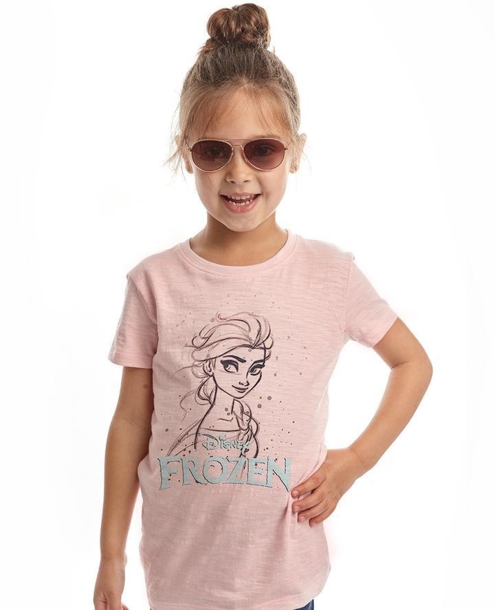 Bambinista-FABRIC FLAVOURS-Tops-Frozen 2 Tee Elsa Sparkle Logo Pink