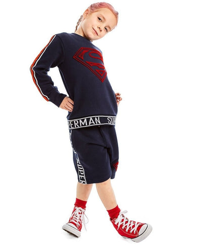Bambinista-FABRIC FLAVOURS-Bottoms-Superman Logo Sweatshorts