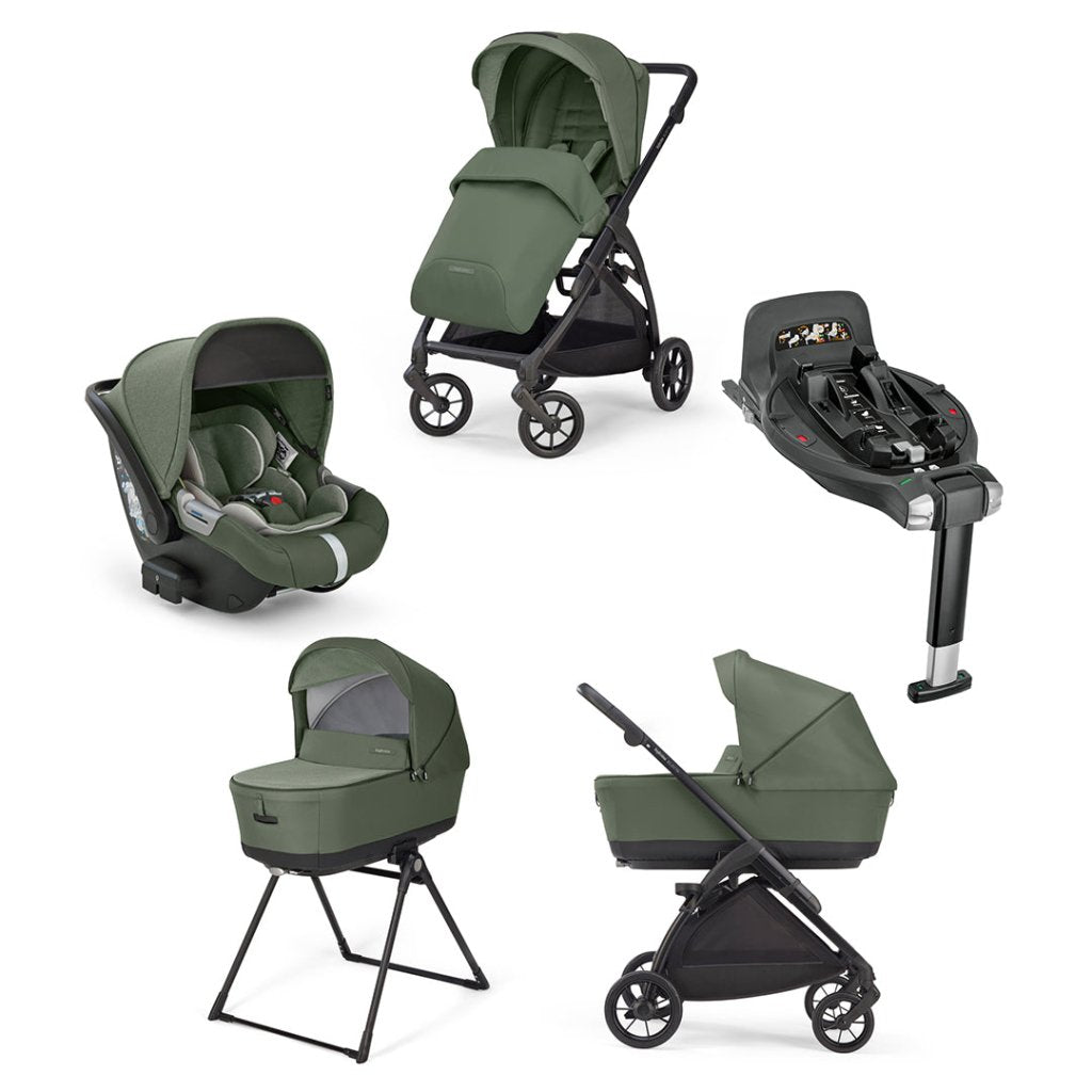 Bambinista-INGLESINA-Travel-INGLESINA Electa 5 Piece Travel Systems With 360 Rotating Isofix Base - Tribeca Green