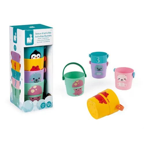 Bambinista-Janod-Toys-Janod 5 Activities Buckets Bath Toy