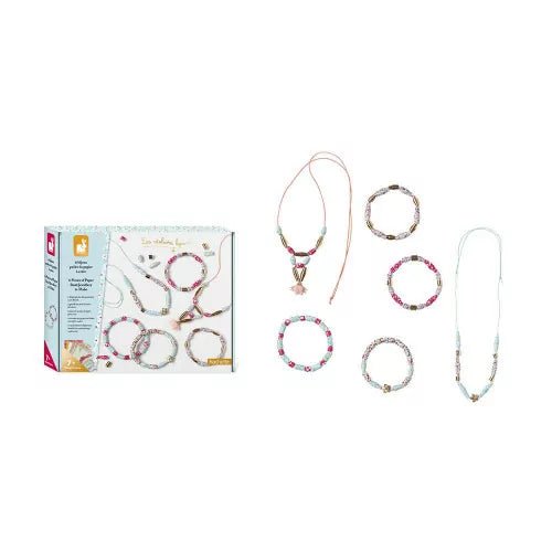 Bambinista-Janod-Toys-Janod Creative Kit - 6 Pieces Of Paper Bead Jewellery To Make