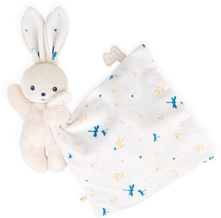 Bambinista-KALOO-Toys-Kaloo Rabbit Comfort Blanket (white with blue)