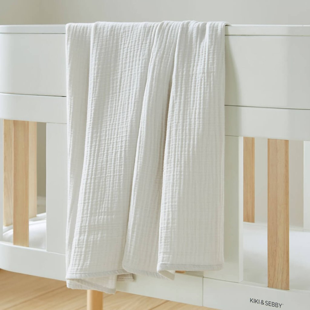 Bambinista-KIKI & SEBBY-Home-KIKI & SEBBY 4 Layer Cotton Muslin Blanket (120 x 120 cm) - Grey
