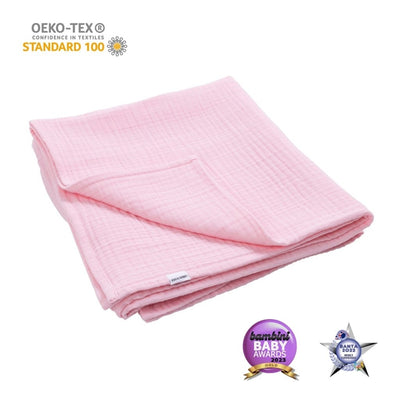 Bambinista-KIKI & SEBBY-Home-KIKI & SEBBY 4 Layer Cotton Muslin Blanket (120 x 120 cm) - Pink