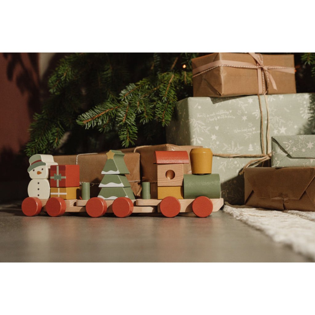 Bambinista-LITTLE DUTCH-Toys-LITTLE DUTCH Christmas Blocks Train FSC