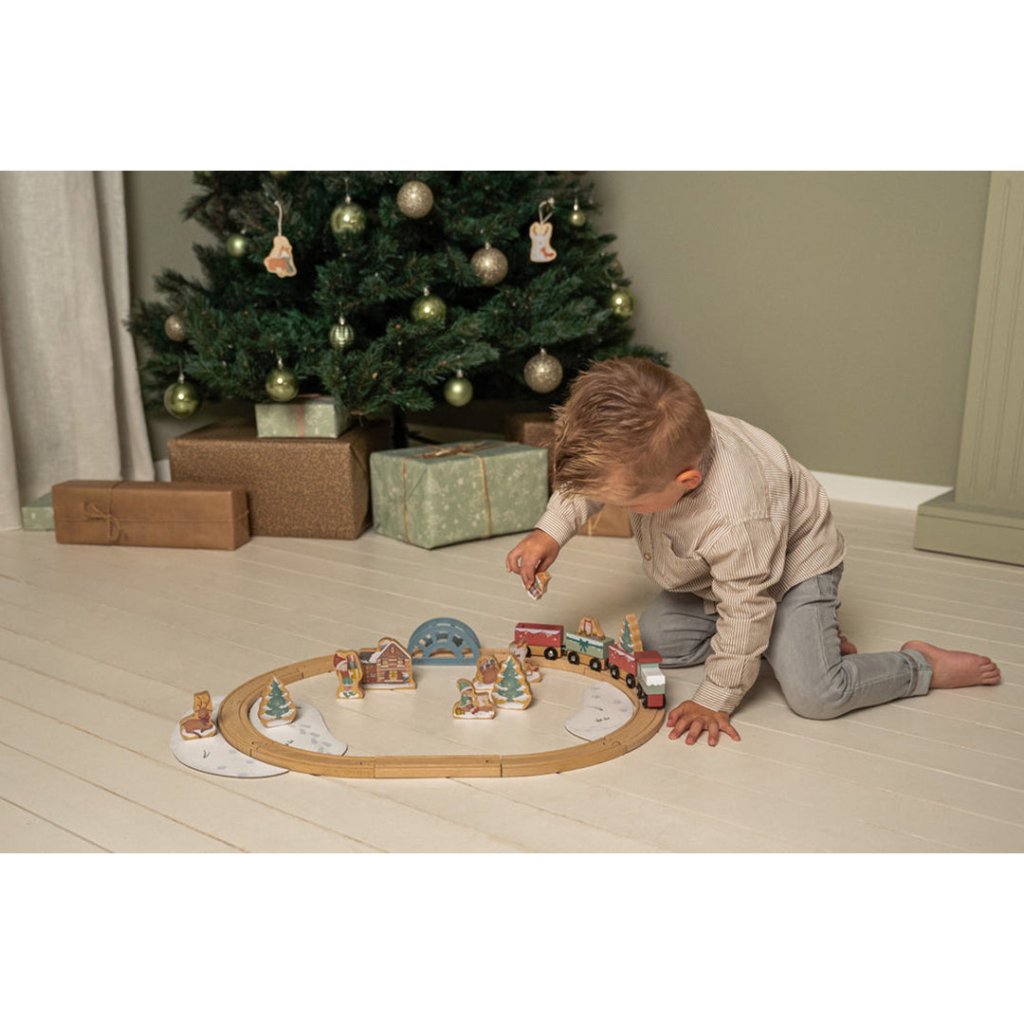 Bambinista-LITTLE DUTCH-Toys-LITTLE DUTCH Christmas Wooden Train Track FSC