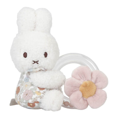 Bambinista-LITTLE DUTCH-Toys-LITTLE DUTCH Miffy Vintage Flowers Ring Rattle Multicolour