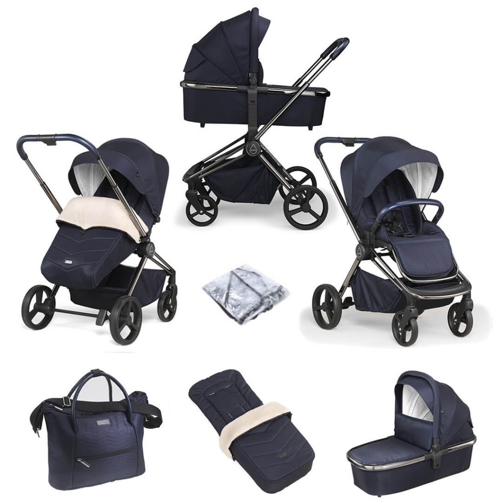 Bambinista-MEE-GO-Travel-MEE-GO Pure Pushchair with Carrycot & Accessories - True Blue