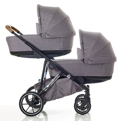 Bambinista-MEE-GO-Travel-MEE-GO Uno Plus Twin Stroller - Grey/Chrome